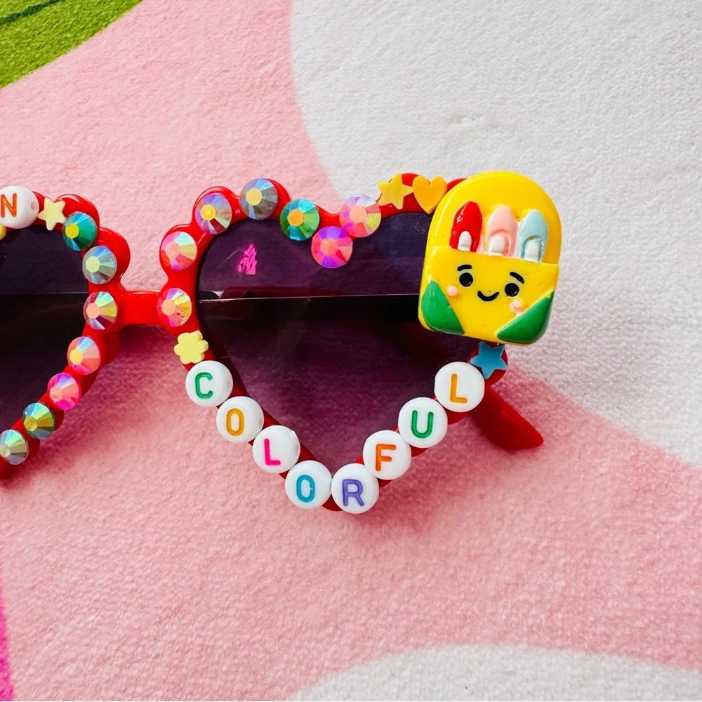 Heart-Shaped Kids Sunglasses - Cute N Colorful